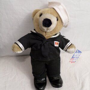 Vintage JJ Wind Patriotic Sailor Bear In Uniform Stuffed Plush Bear